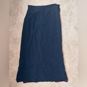 Long Blue Skirt with polka dots